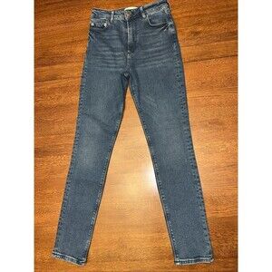 Zara Jeans Womens Size 4 Blue Stretch High Rise Skinny Pockets Casual Denim